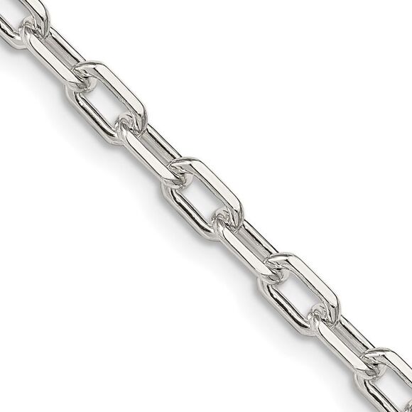 Kazi Luxury Sterling Silver 4.3mm Diamond-cut Long Link Cable Chain